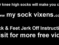 I will jerk you off in nothing but my knee highs