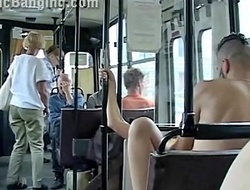 Extreme public sex in a city bus with all the passenger watching the couple fuck