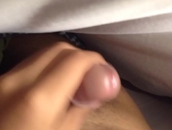 jerking off my throbbing morning wood and making it cum :)