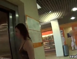 Gorgeous czech teen was seduced in the shopping centre and rode in pov